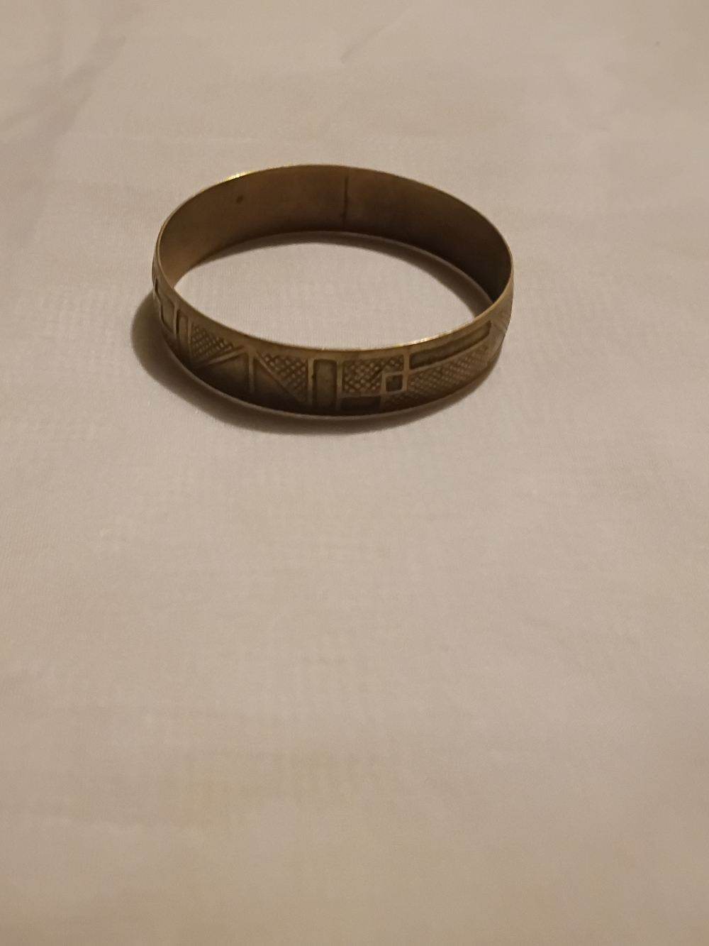 Etched Brass-Tone Geometric Bangle Bracelet